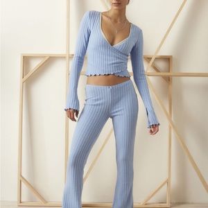 Lila ribbed pajama set